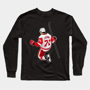 Dylan Larkin #71 Celebrates Long Sleeve T-Shirt